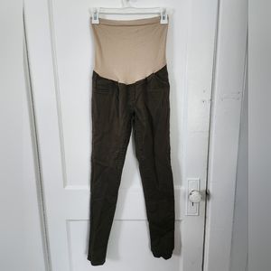 Maternity Army Green over the belly skinny jean Small